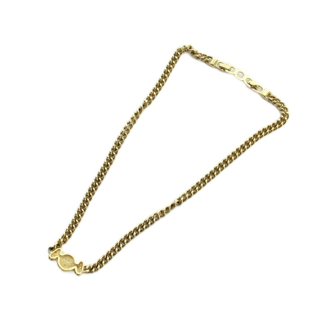 Dior Necklace Logo Faux Pearl Rhinestone Gold — view 4