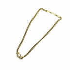 Dior Necklace Logo Faux Pearl Rhinestone Gold — view 3