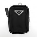 Prada Shoulder Bag Crossbody Triangle Logo Nylon Black Silver — view 9