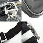 Prada Shoulder Bag Crossbody Triangle Logo Nylon Black Silver — view 8