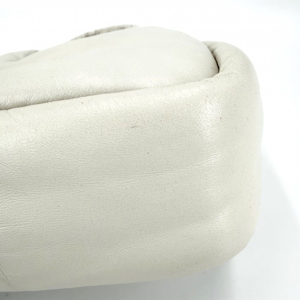 Prada Triangle Logo Padded Mini Bag Leather White Gold — view 6