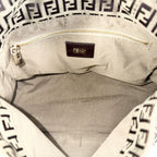 Fendi Shoulder Bag Mamma Bucket Zucchino Pattern Bag Canvas Leather Brown Red — view 4