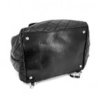 Chanel Quilted Backpack Chain Shoulder Turnlock CC Logo Leather Black Silver — view 3