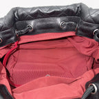 Chanel Quilted Backpack Chain Shoulder Turnlock CC Logo Leather Black Silver — view 4