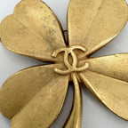 Chanel Brooch CC Logo Clover Vintage Gold Plated — view 5