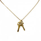 Louis Vuitton Necklace Key Motif LV Padlock Double Chain with Adjuster Star — view 3