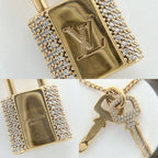 Louis Vuitton Necklace Key Motif LV Padlock Double Chain with Adjuster Star — view 7
