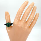 Chanel Ring Clover CC Logo Black Green — view 2