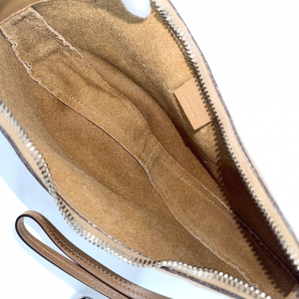 Gucci Handbag Hobo One Hand Shoulder GG Supreme Canvas Leather Brown Silver — view 5
