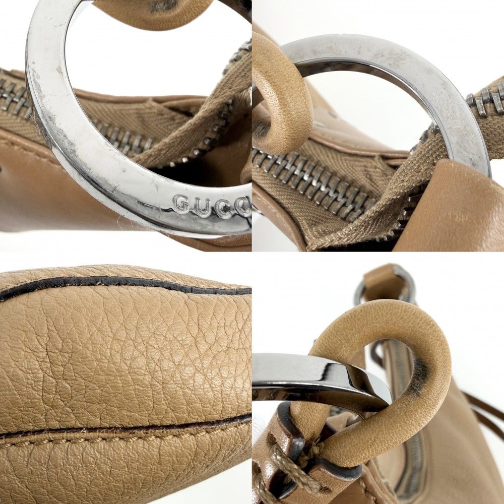 Gucci Handbag Hobo One Hand Shoulder GG Supreme Canvas Leather Brown Silver — view 8