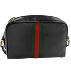 Gucci Shoulder Bag Ophidia Small Pochette Crossbody Leather Black Gold — view 2