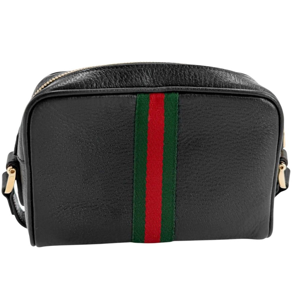 Gucci Shoulder Bag Ophidia Small Pochette Crossbody Leather Black Gold — view 2