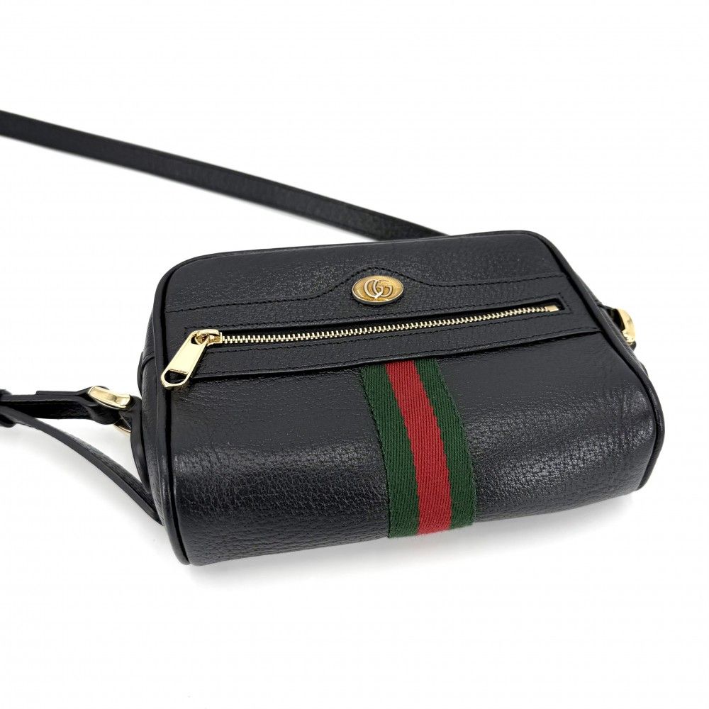 Gucci Shoulder Bag Ophidia Small Pochette Crossbody Leather Black Gold — view 3