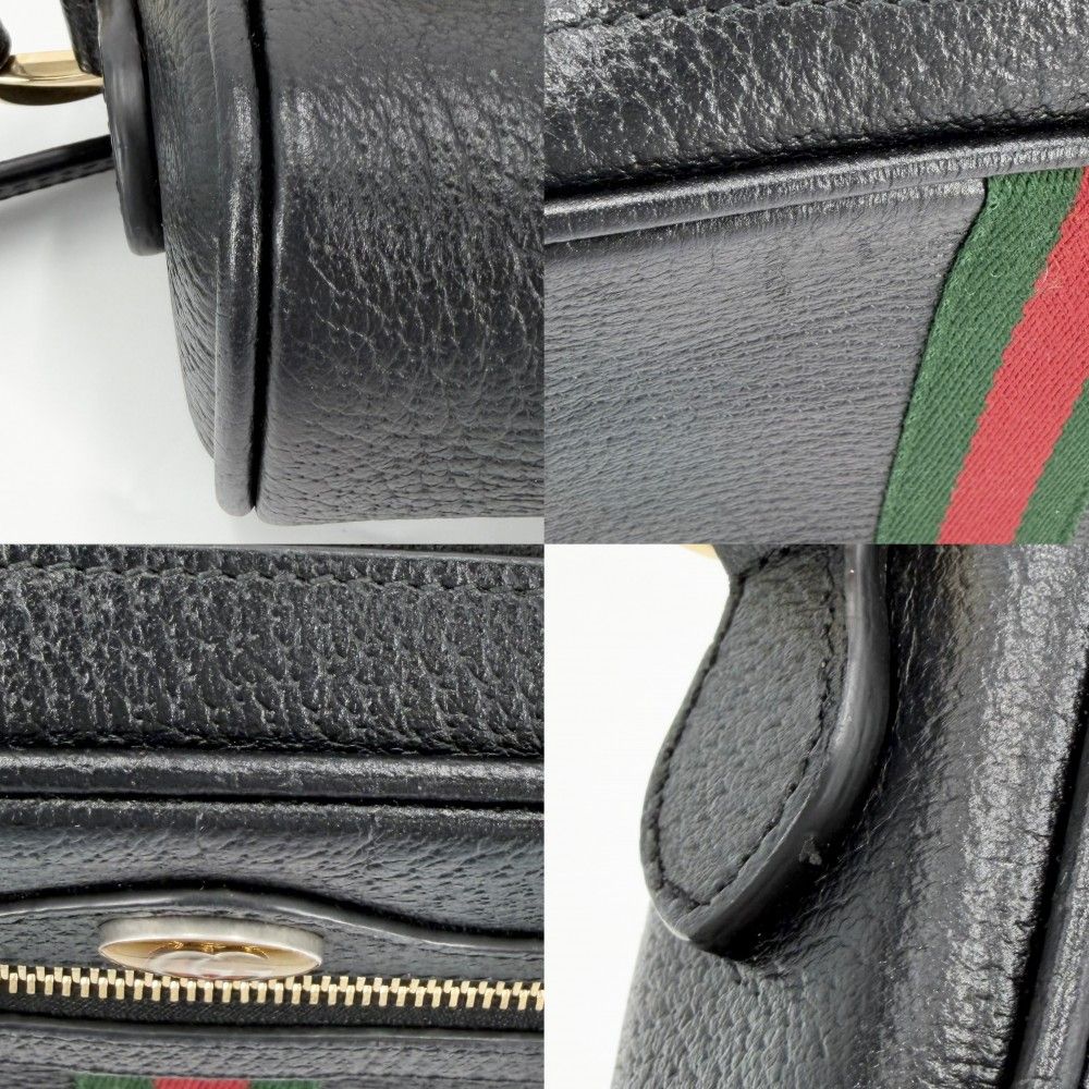 Gucci Shoulder Bag Ophidia Small Pochette Crossbody Leather Black Gold — view 6