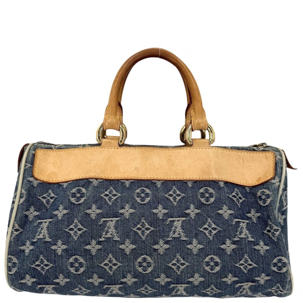 Louis Vuitton Handbag Neo Speedy Monogram Denim Blue Gold — view 2