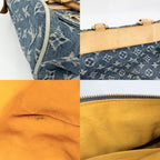 Louis Vuitton Handbag Neo Speedy Monogram Denim Blue Gold — view 6