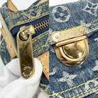 Louis Vuitton Handbag Neo Speedy Monogram Denim Blue Gold — view 8