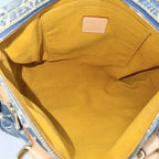 Louis Vuitton Handbag Neo Speedy Monogram Denim Blue Gold — view 4
