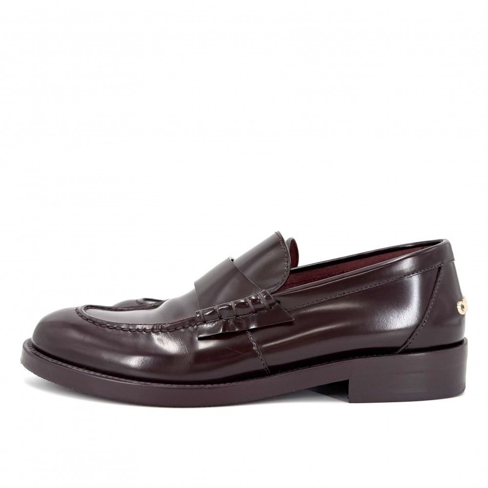Chanel Loafers Logo CC Shoes 37c Leather Brown Gold — view 3