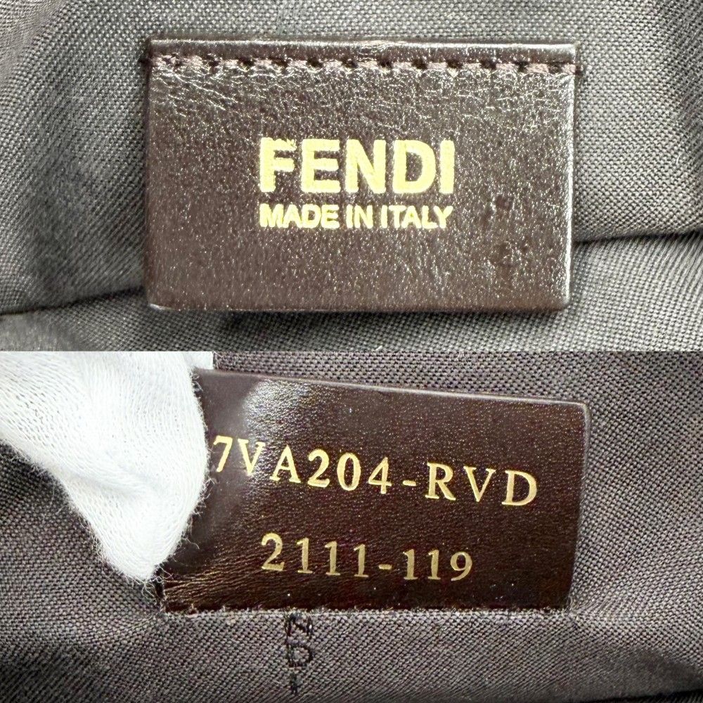Fendi Shoulder Bag Zucca Crossbody Leather Brown Gold — view 5
