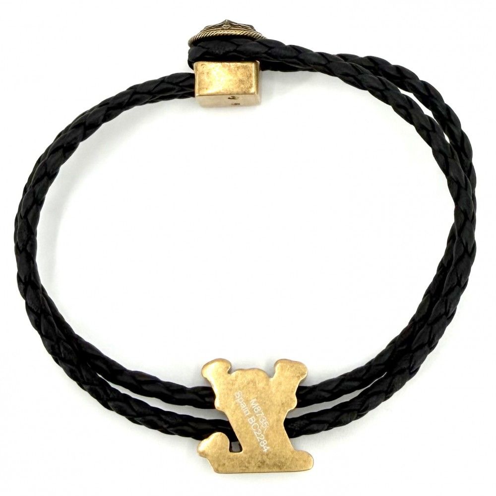 Louis Vuitton Bracelet Monogram LV Rodeo Black Gold — view 2