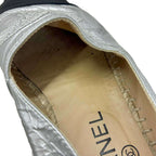 Chanel CC Logo Espadori Slip on Silver 36 — view 9