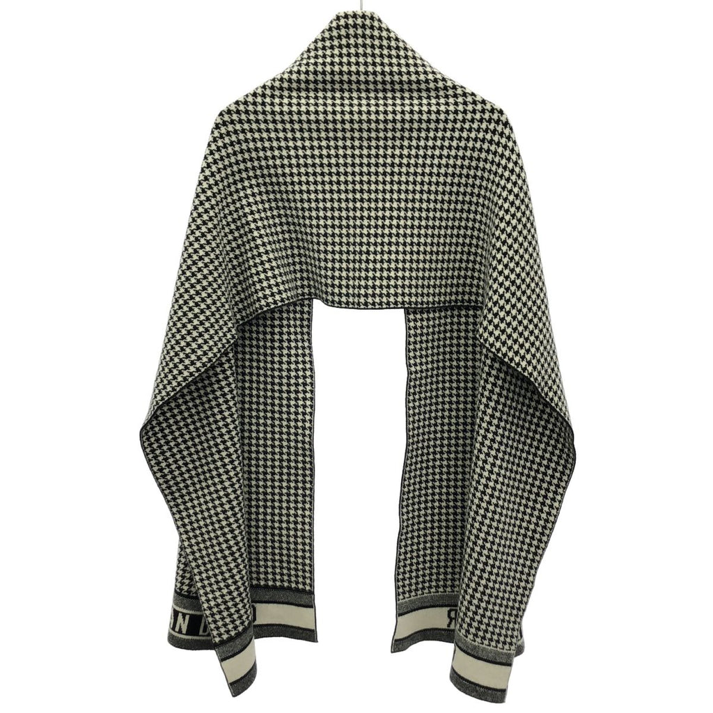 Dior Houndstooth Logo Shawl Black White Scarf — view 2
