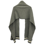 Dior Houndstooth Logo Shawl Black White Scarf — view 2