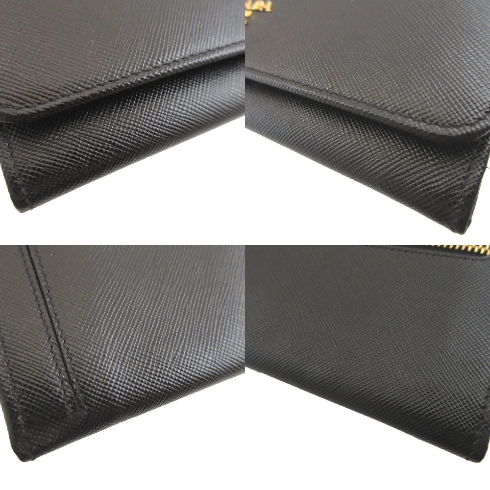 Prada Sapphia Leather Black Bifold Wallet — view 6