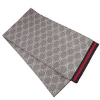 Gucci GG Pattern Sherry Wool Gray Scarf — view 2