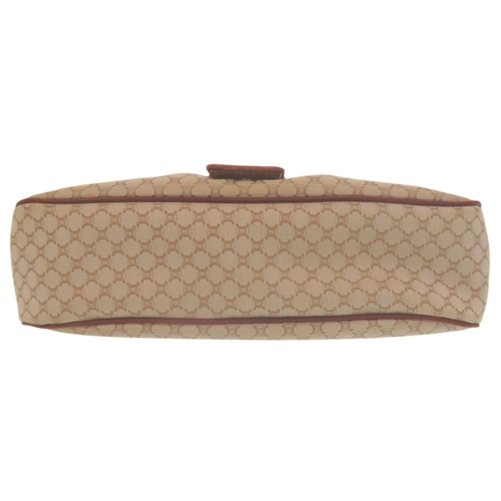 Celine Macadam Pattern Vintage Hobo Shoulder Bag Gold Canvas Leather Beige Brown — view 4