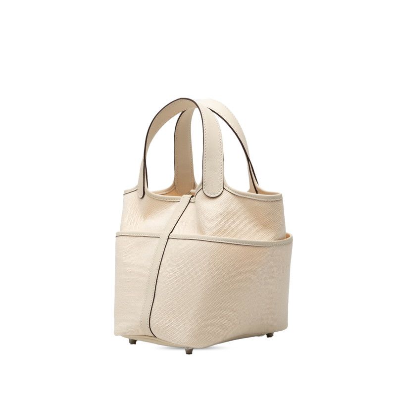 Hermes Picotin Lock PM Cargo Handbag Nata White Veau Swift Ash — view 2