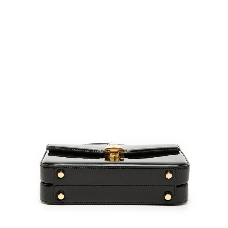 Gucci Sylvie Chain Shoulder Bag 2-Way Black Patent Leather — view 3