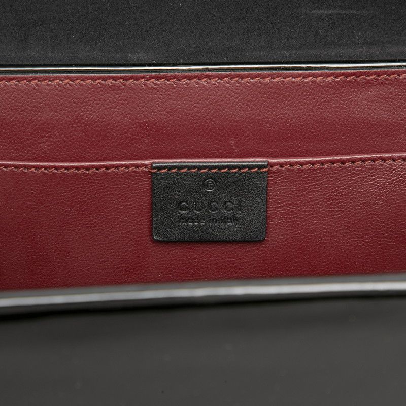Gucci Sylvie Chain Shoulder Bag 2-Way Black Patent Leather — view 5