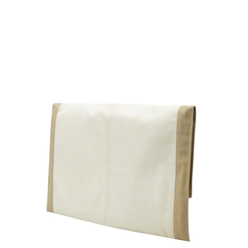 Hermes Tapidocell Clutch Ivory Beige Canvas — view 2