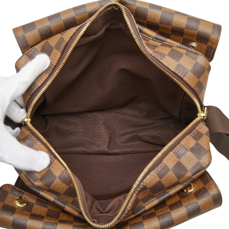 Louis Vuitton Damier Naviglio Shoulder Bag Brown Leather — view 8