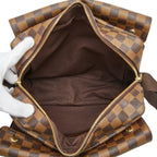 Louis Vuitton Damier Naviglio Shoulder Bag Brown Leather — view 8