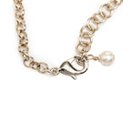 Chanel CC Logo Heart Motif Rhinestone Bracelet Gold Pink Plated Faux Pearl — view 7