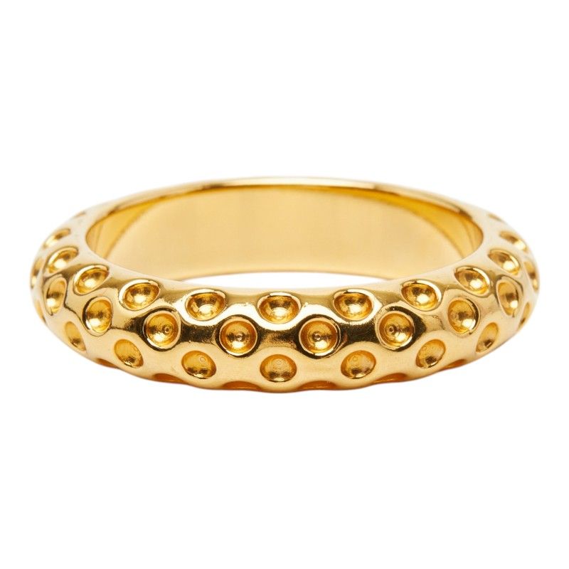 Hermes Dot Motif Scarf Ring Gold Plated — view 3