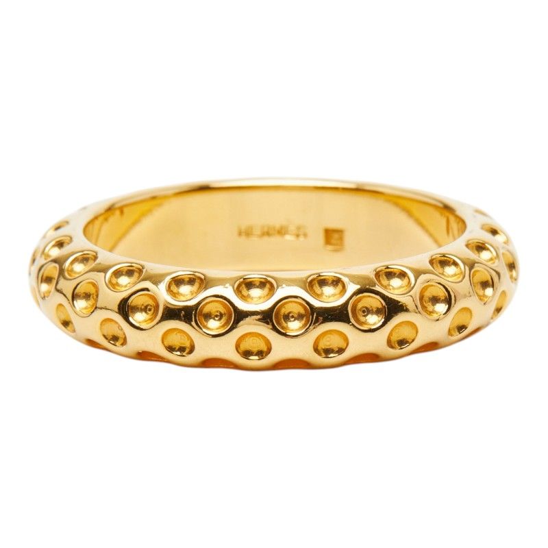 Hermes Dot Motif Scarf Ring Gold Plated — view 4