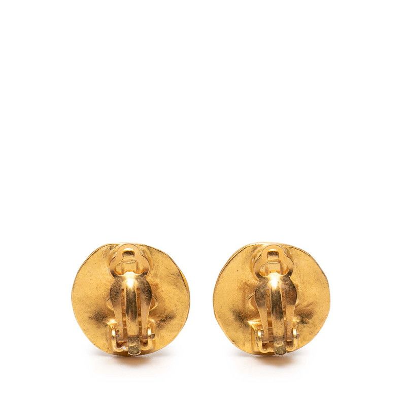 Chanel CC Logo Vintage Earrings Gold Plated — view 2