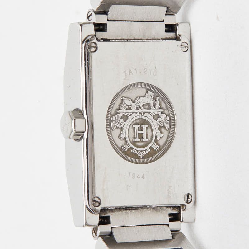 Hermes Tandem Watch Blue Silver Stainless Steel — view 6