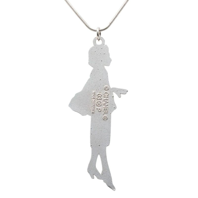 Chanel Mademoiselle Necklace Silver Black Metal — view 2