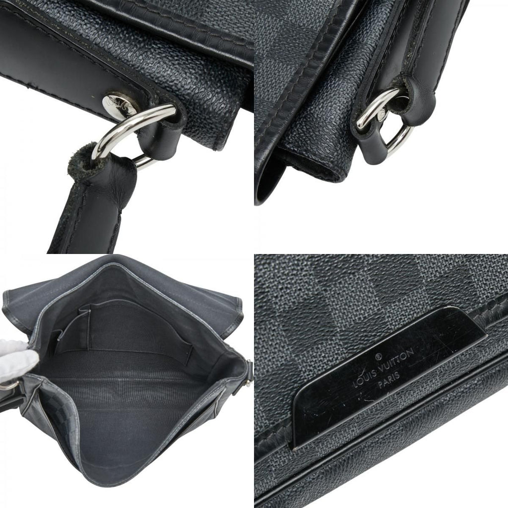 Louis Vuitton Damier Graphite Daniel MM Crossbody Shoulder Bag Black Leather — view 9