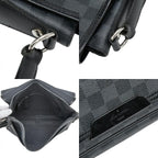 Louis Vuitton Damier Graphite Daniel MM Crossbody Shoulder Bag Black Leather — view 9