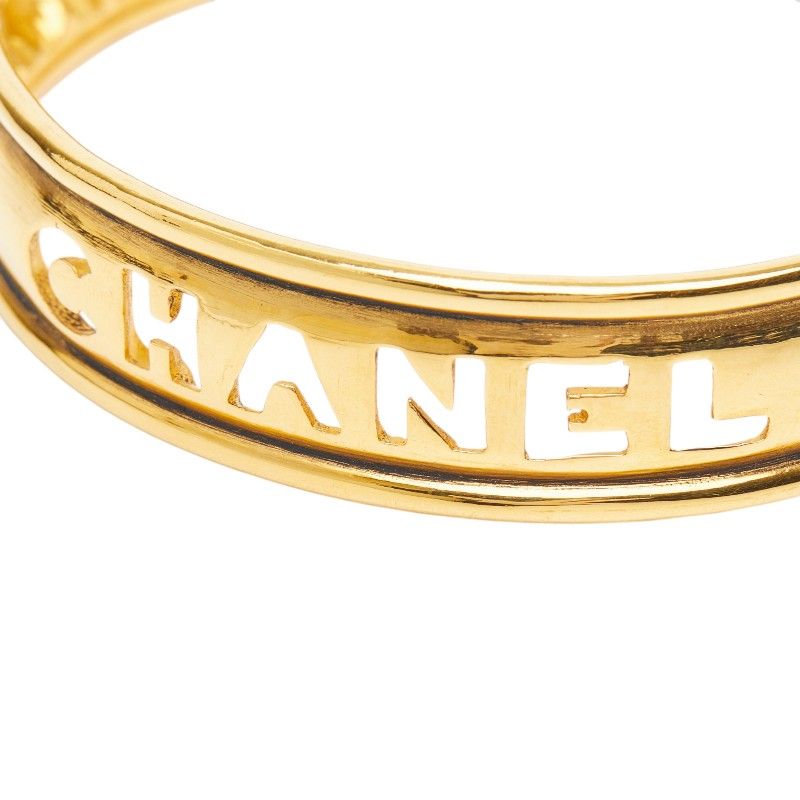 Chanel Logo Bangle Gold Plated Bracelet — view 3