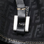 Fendi Zucchino Handbag Black Canvas Leather — view 8