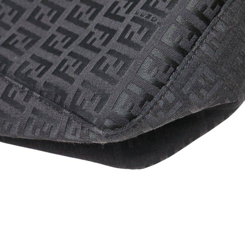 Fendi Zucchino Handbag Black Canvas Leather — view 5