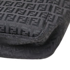 Fendi Zucchino Handbag Black Canvas Leather — view 6