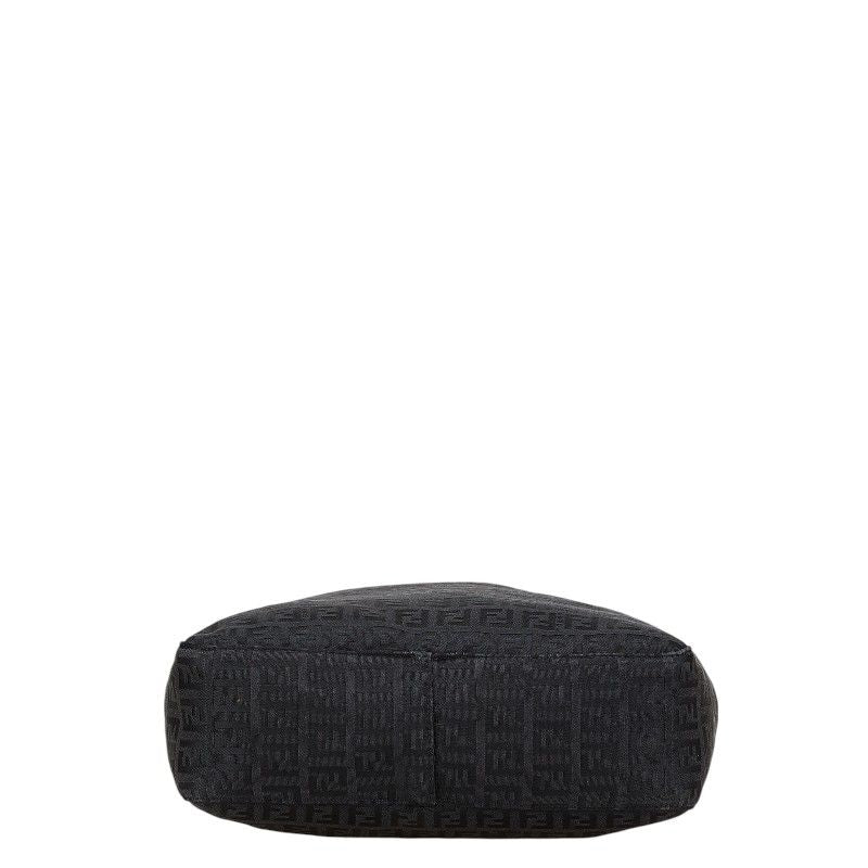 Fendi Zucchino Handbag Black Canvas Leather — view 3